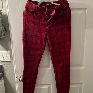 American eagle curvy high rise skinny plaid pants